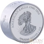 Gabon AMERICAN EAGLE THE WALKING LIBERTY Smick Ounce series Silver Coin 1000 Francs Proof-like 1 oz 2016